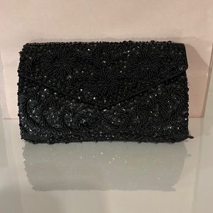 Vintage 1940’s Black Beaded Clutch